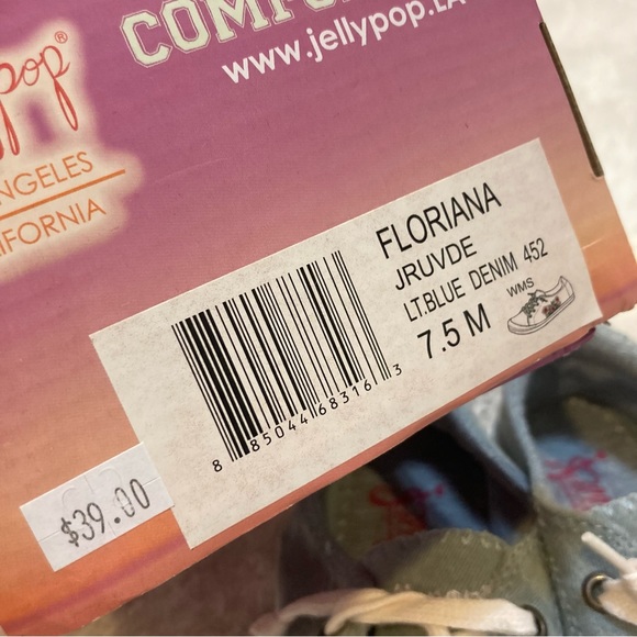 Jellypop Floral Chambray Blue Sneakers Size 7.5 - Picture 6 of 8